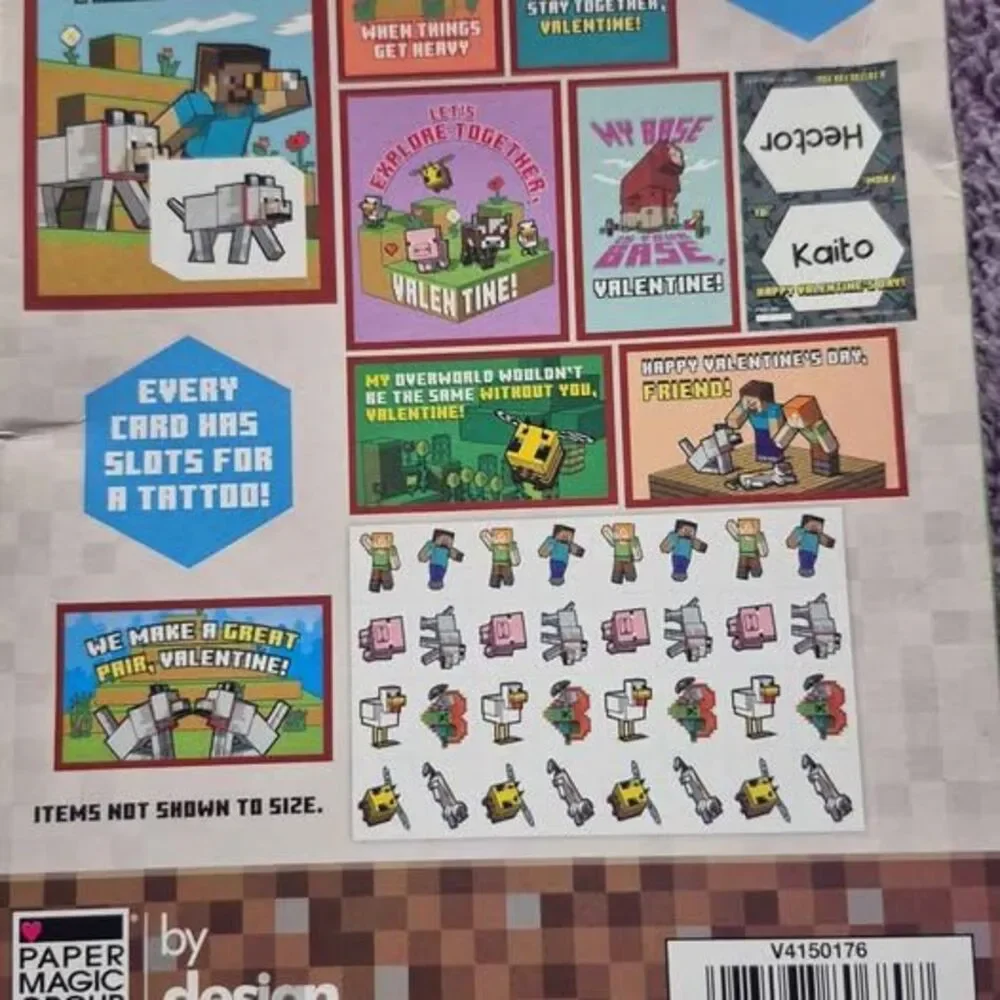 Minecraft Valentines 32 tattoos and 48 heart seals